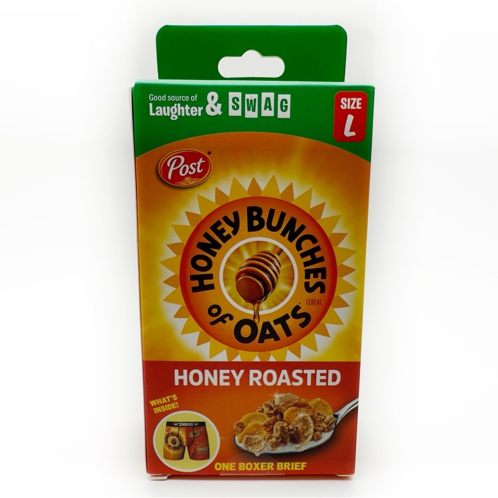 Post Honey Bunches of Oats Cereal Boxer Briefs Mens Large Underwear Novelty Gift